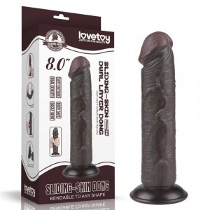 8&#039;&#039; Sliding Skin Dual Layer Dong Black
