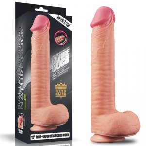 12&quot;&quot; Dual Layered Platinum Silicone Cock