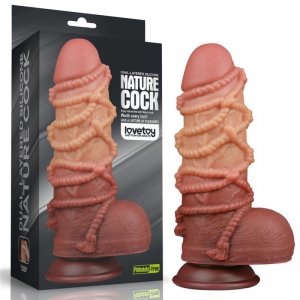 9.5&#039;&#039; Dual layered Platinum Silicone Cock with Rope