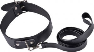 Kinky collar black  collar with leash  adjustable