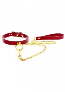 O-Ring Collar and Chain Leash Red