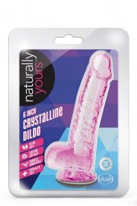 NATURALLY YOURS  6&quot; CRYSTALLINE DILDO  ROSE