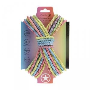 Polyester Bondage Rope - 32.8 ft / 10 m - Multicolor Pastel