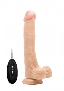 Vibrating Realistic Cock - 10&quot;&quot; - With Scrotum - Skin