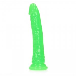 Slim Realistic Dildo with Suction Cup - Glow in the Dark - 8&#039;&#039; / 20 cm