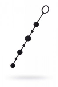 Anal beads Toyfa A-toys Coron, with balls, silicone, black, 35,9 cm