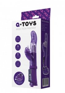 A-TOYS, Vibrator with clitoral stimulator, TPR, purple, 22,5 cm