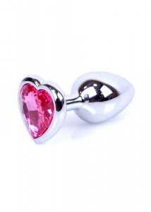 Plug-Jewellery Silver  Heart PLUG- Pink