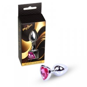 MyLove Toys - Jewellery Silver  Heart PLUG- Pink