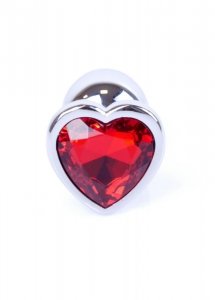 Plug-Jewellery Silver  Heart PLUG- Red