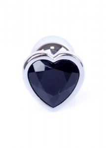 Plug-Jewellery Silver  Heart PLUG- Black