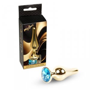 MyLove Toys - Jewellery Gold BUTT PLUG- Light Blue