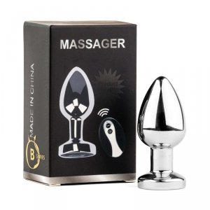 Metal Butt Plug M Vibrator USB - Remote Control