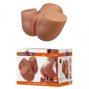 Crazy Bull Briony Realistic Vagina & Anal Masturbator with Vibrations – Brown