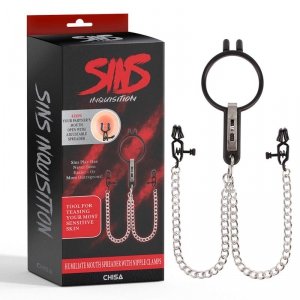 Humiliate Mouth Spreader with Nipple Clamps
