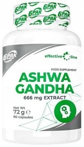 ASHWAGANDHA 90 KAPS ŻEŃ-SZEŃ INDYJSKI KORZEŃ 6PAK