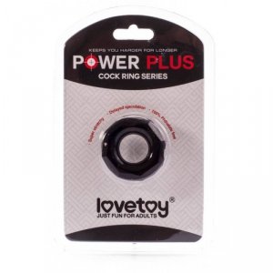 Pierścień na penisa Lovetoy Power Plus czarny śr. 2cm