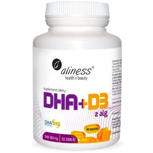 Omega DHA 300 mg z alg + D3 2000IU 60 KAPS