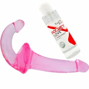 SAMONOŚNY STRAP ON PODWÓJNY SZTUCZNY ŻELOWY PENIS DILDO GŁĘBOKA PENETRACJA 