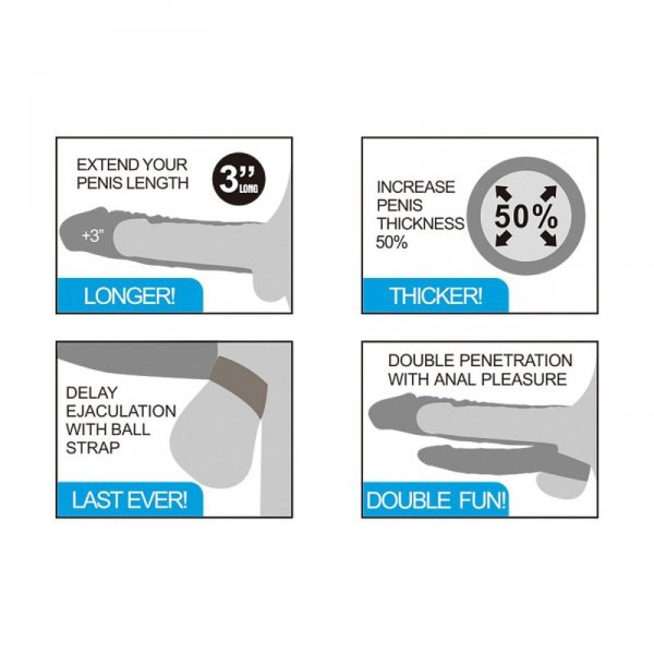 Add 3&quot;&quot; Pleasure X Tender Vibrating Double Penis Sleeve