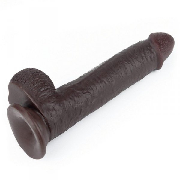 9&#039;&#039; Sliding Skin Dual Layer Dong - Black