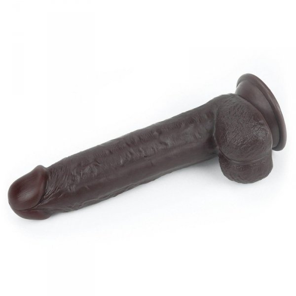 9.0&#039;&#039; Sliding Skin Dual Layer Dong - Black