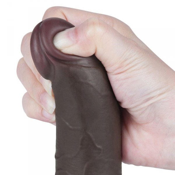 7.5&#039;&#039; Sliding Skin Dual Layer Dong Black