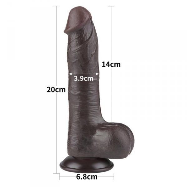 8&#039;&#039; Sliding Skin Dual Layer Dong Black