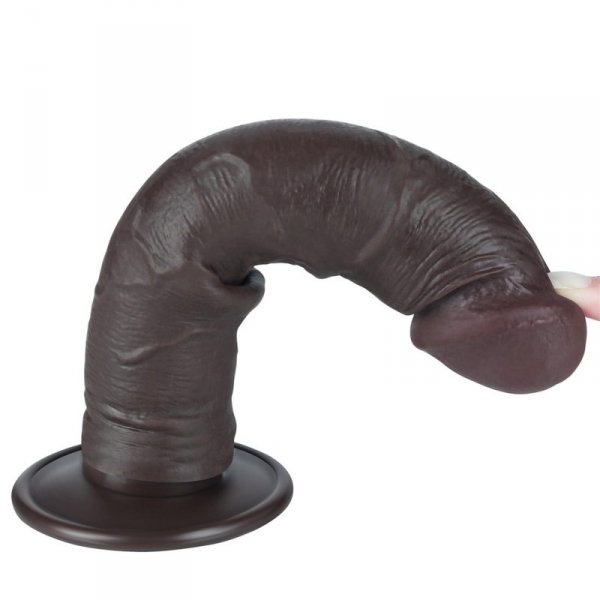 8&#039;&#039; Sliding Skin Dual Layer Dong Black