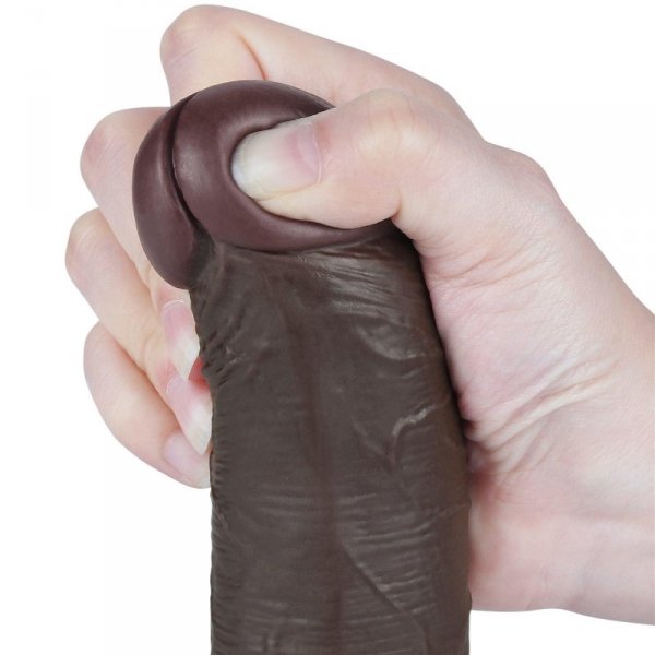 8&#039;&#039; Sliding Skin Dual Layer Dong Black
