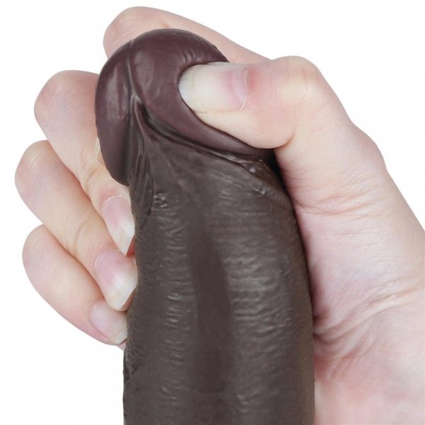 8.5&#039;&#039; Sliding Skin Dual Layer Dong Black