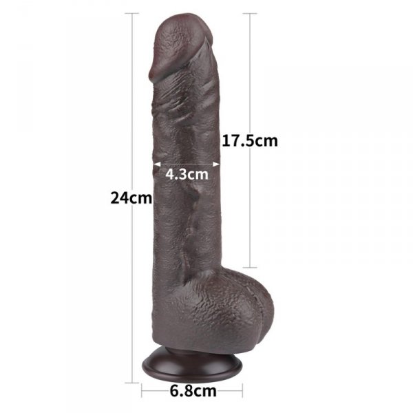 9.5&#039;&#039; Sliding Skin Dual Layer Dong Black