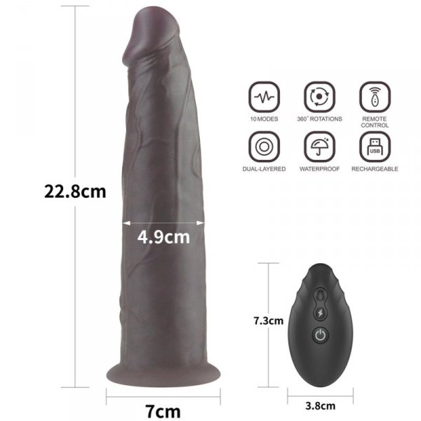 9.0&#039;&#039; Dual Layered Platinum Silicone Rotator