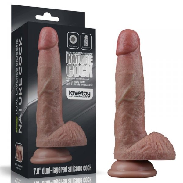 7&#039;&#039; Dual Layered Silicone Cock
