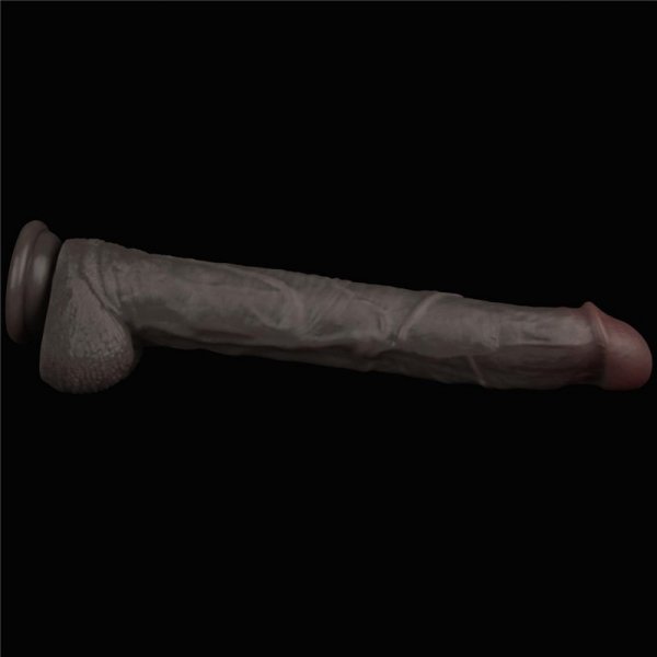 14.5&#039;&#039; Dual Layered Bendable Silicone Cock XXL(Black)