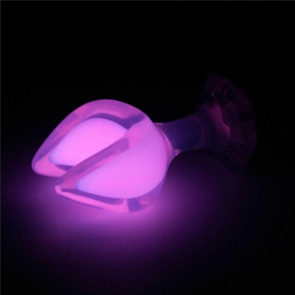 Gemoria Silicone Butt Plug - Dual Crescent  (Glow-In-The-Dark)