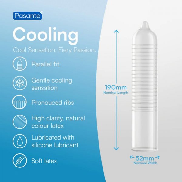 Pasante Cooling Condoms Bulk Packs 144 pcs