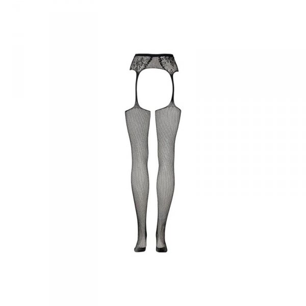 Fishnet and Lace Garterbelt Stockings - Plus Size