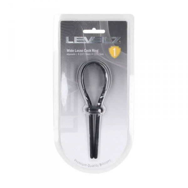 Wide Adjustable Silicone Lasso Cockring - 5mm - Black