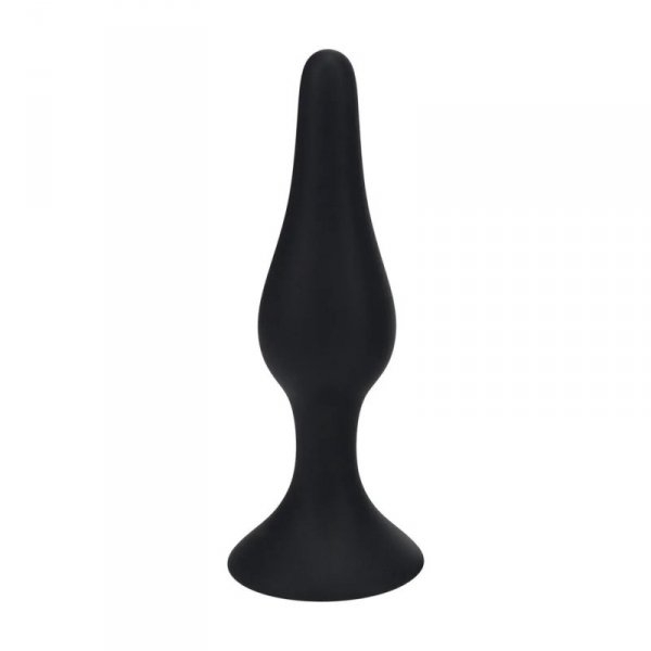 Slim Silicone Anal Plug - XL - Black