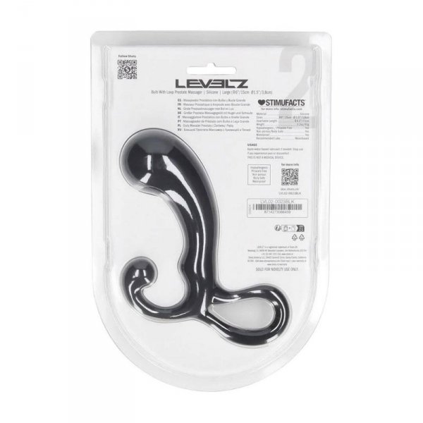 Bulb with Loop Silicone Prostate Massager - L - Black