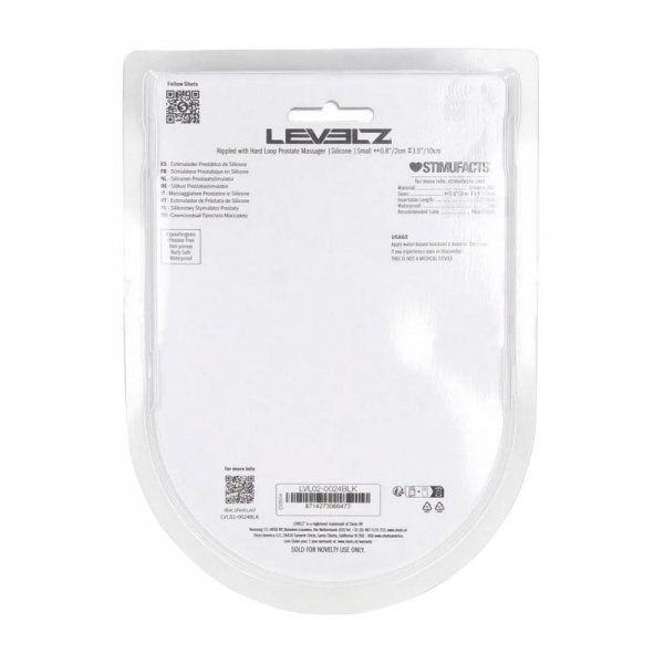 Rippled with Hard Loop Silicone Prostate Massager - S - Black