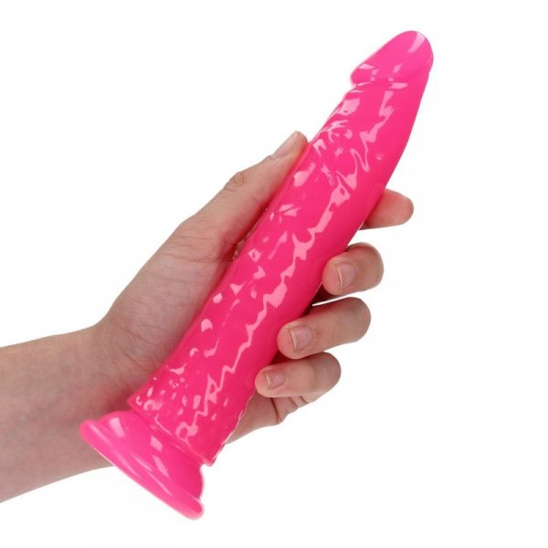 Slim Realistic Dildo with Suction Cup - Glow in the Dark - 7&#039;&#039; / 18 cm