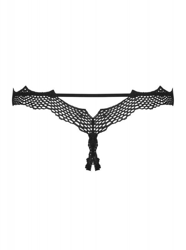 Bielizna-Bravelle stringi otwarte czarne  S/M