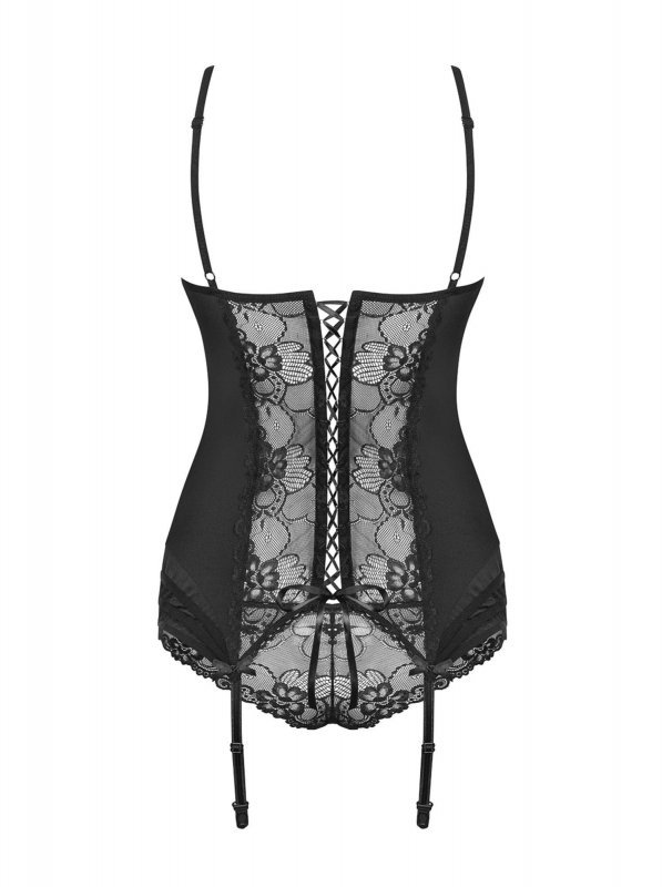 Bielizna-Heartina gorset i figi czarny  S/M
