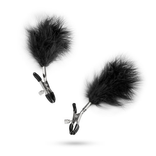 Stymulator-Adjustable Nipple Clamps With Feathers