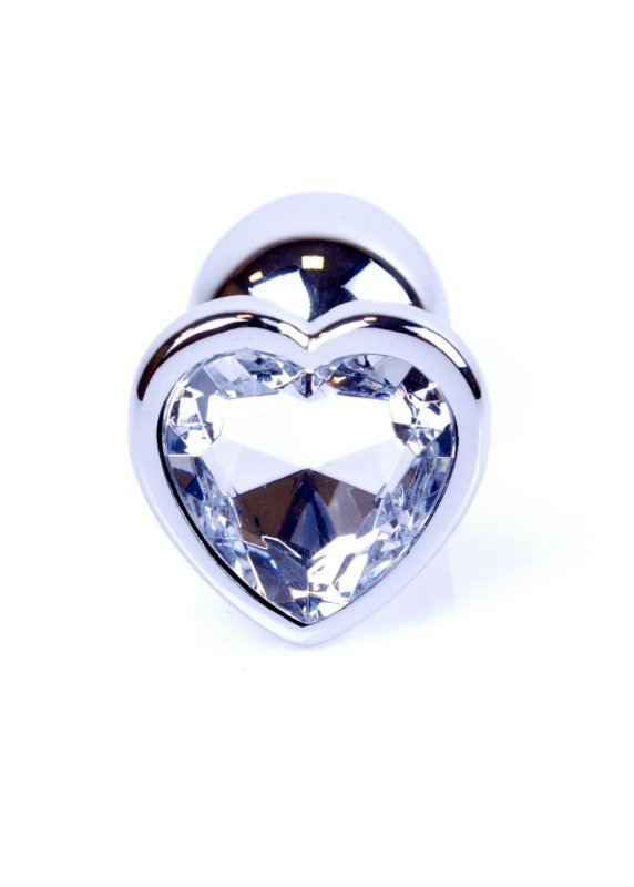 MyLove Toys - Jewellery Silver  Heart PLUG- Clear