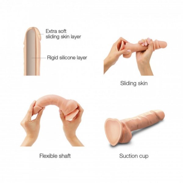 SLIDING SKIN REALISTIC DILDO VANILLA XL