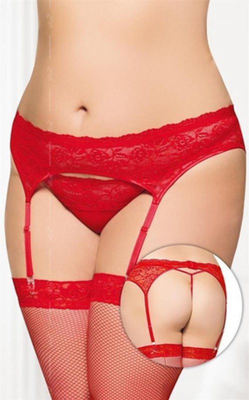 Garterbelt 3305 - Plus Size - red 3XL