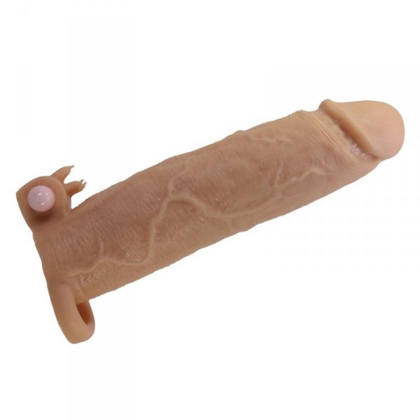 Pretty Love Xerxes – Penis Sleeve with Vibrating Ring, Flesh Color, 22 cm